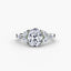 Oval diamond ring with three marquise on the side the Shoulder Cluster Ring Setting Only