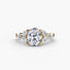 Oval diamond ring with three marquise on the side the Shoulder Cluster Ring Setting Only