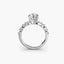 Engagement ring with side diamonds in white gold