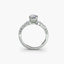 Diamond ring with a heart-shaped center stone on a white background