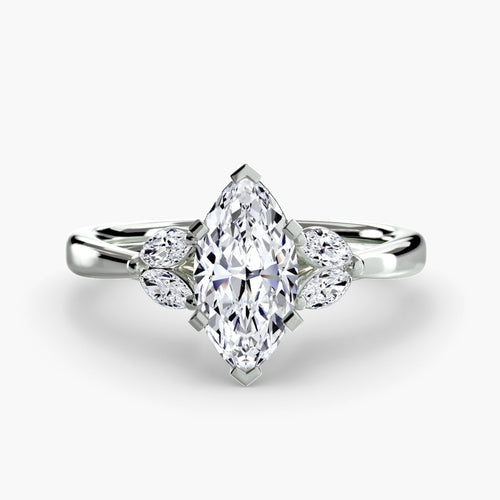 The Celestial Cluster Solitaire Ring with Side Stone 2