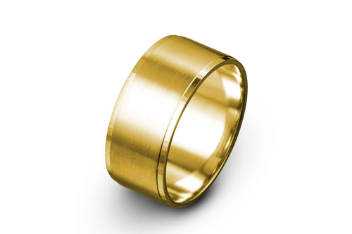 Classic Elegance 14k Gold Men's Wedding Band 10mm wide