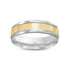 Aniketos Satin Two Tone 14k Solid Gold Wedding Ring