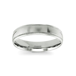 Aristos - 5mm Dome Milgrain Wedding Band