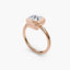 Three-quarter angle view of The Lucen asscher cut bezel solitaire rose gold engagement ring displaying step-cut faceting
