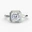 The Lucen asscher cut diamond bezel setting solitaire engagement ring in white gold