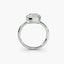 Side profile view of The Lucen showing asscher cut diamond in protective square bezel setting white gold