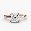 The Veyra asscher cut diamond double prong solitaire engagement ring in rose gold