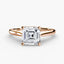 Rose gold solitaire ring with a large Asscher-cut diamond