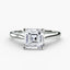 Solitaire Asscher-cut diamond ring in white gold