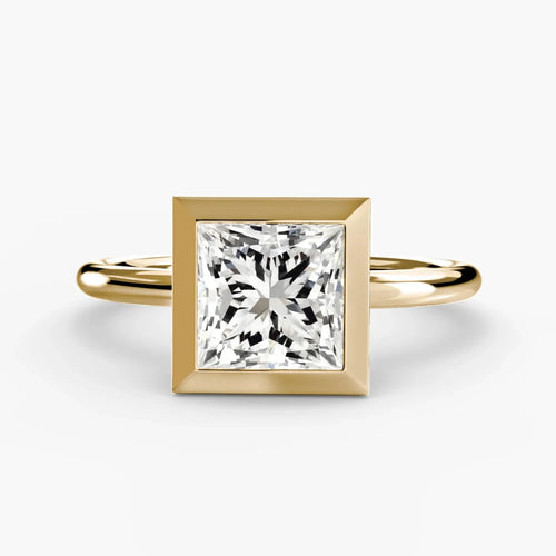 The Aether - Princess Cut Diamond Bezel Setting Solitaire Ring
