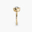 Cushion cur bezel set ring in yellow gold solitaire setting