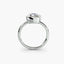Cushion cur bezel set ring in white gold solitaire setting