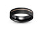 mens tungsten ring black brushed grooved
