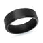 The Gravitas black tantalum men's wedding band with brushed center finish and polished beveled edges 7mm width