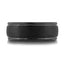 The Voltshade black tantalum men's wedding band with brushed center and polished grooved edges 8mm width