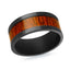 The Irontide black polished tantalum men's wedding band with natural wood inlay 9mm width