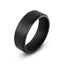The Iridium black titanium wedding ring with brushed center finish and polished beveled edges 7mm width