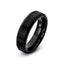 Black brushed tungsten ring polished beveled edges 6mm 