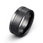Black brushed zirconium ring grooved polished pipe cut 8mm