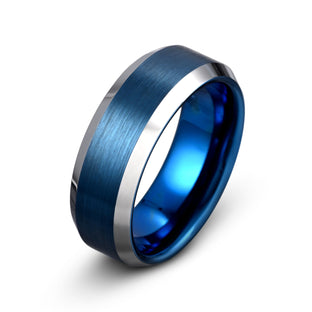 Blue tungsten ring 
