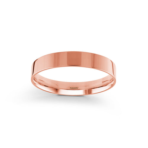 High Polished Flat wedding Band  4mm - Callisthenes