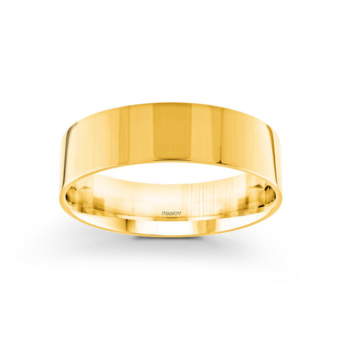 Wedding Ring 14k Gold 6mm Flat - Cepheus