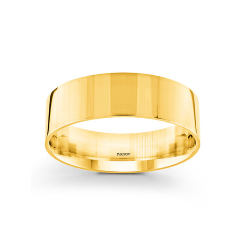 14k Gold Wedding Band - Charalampos 7mm Flat