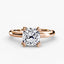 The Seris cushion cut diamond double prong solitaire engagement ring in rose gold