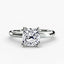 The Seris cushion cut diamond double prong solitaire engagement ring in white gold