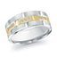 Two-tone ring with diamonds on a white background