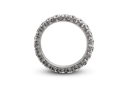 French pave eternity diamond wedding ring