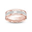 14k rose gold band white brushed center 6mm