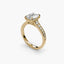 Gold ring with a diamond on a white background