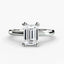 The Sylvene emerald cut diamond double prong solitaire engagement ring in white gold