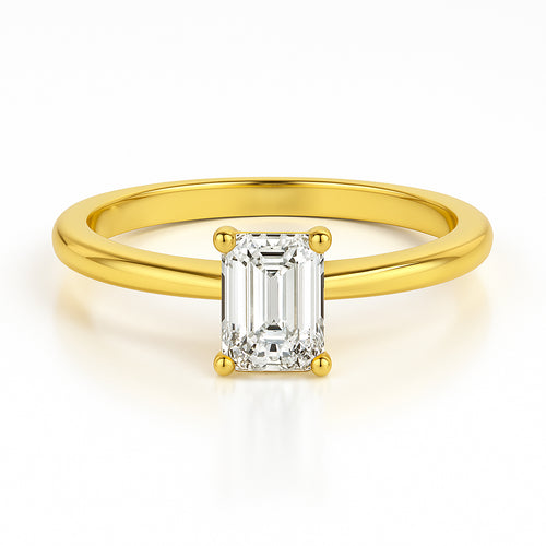 Emerald Solitaire Engagement Ring - Athena's Allure: