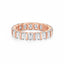 Full eternity band with emerald cut diamonds in rose gold