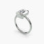 Emerald bezel diamond ring white gold solitaire setting