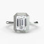 Emerald bezel diamond ring white gold solitaire setting