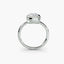 Emerald bezel diamond ring white gold solitaire setting