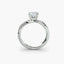 Diamond ring with a clear gemstone on a white background