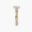 Gold ring with a diamond on a white background