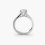 Silver ring with a diamond on a white background