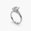 Solitaire diamond ring with a emerald cut gemstone in white gold
