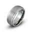 Brushed Tungsten Ring with Polished Stepped Edges – 9mm