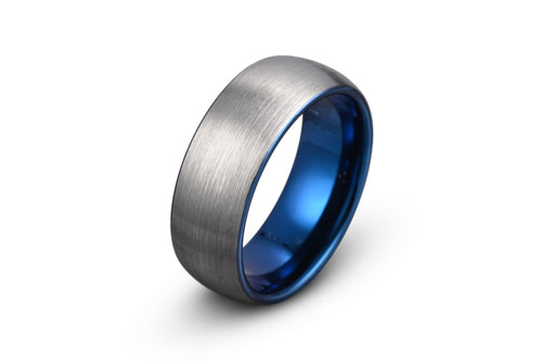 tungsten ring brushed domed 8mm