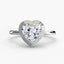 Heart-shaped diamond bezel ring with white gold solitaire setting 