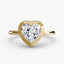The Solenne heart shaped diamond bezel setting solitaire engagement ring in yellow gold