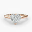 Rose gold solitaire ring with a heart-shaped diamond