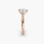 Profile view of The Kaelis showing heart cut diamond in three-prong solitaire setting